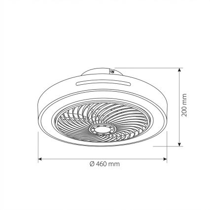 Brilagi - Plafonnier LED dimmable avec ventilateur LED/38W/230V 3000-6500K Ø 46 cm blanc + télécommande