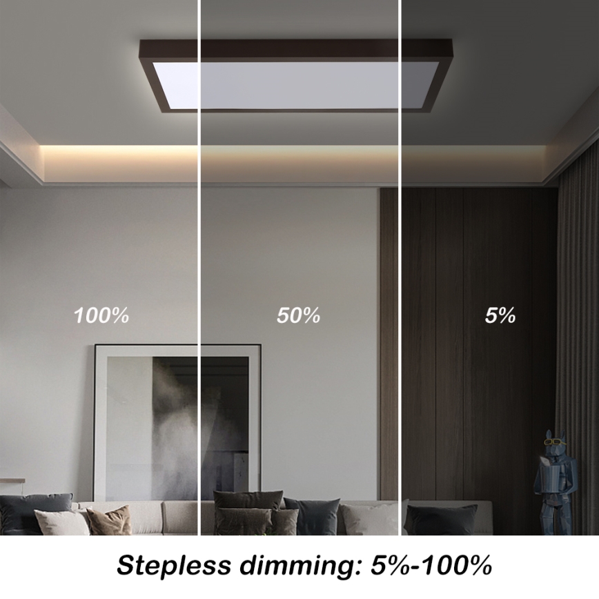 Brilagi - Plafonnier LED dimmable pour salle de bains FRAME SMART LED/30W/230V 30x60 cm 3000-6000K IP44 noir + télécommande incluse