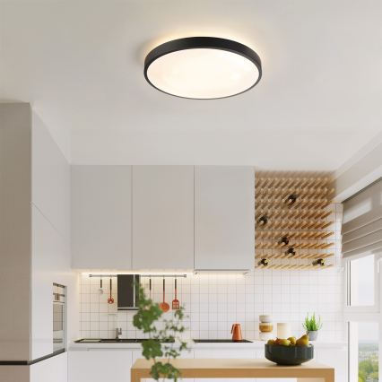 Brilagi - Plafonnier LED dimmable GLASS POOL DOUBLE LED/48W/230V 3000-6000K 40 cm noir + télécommande