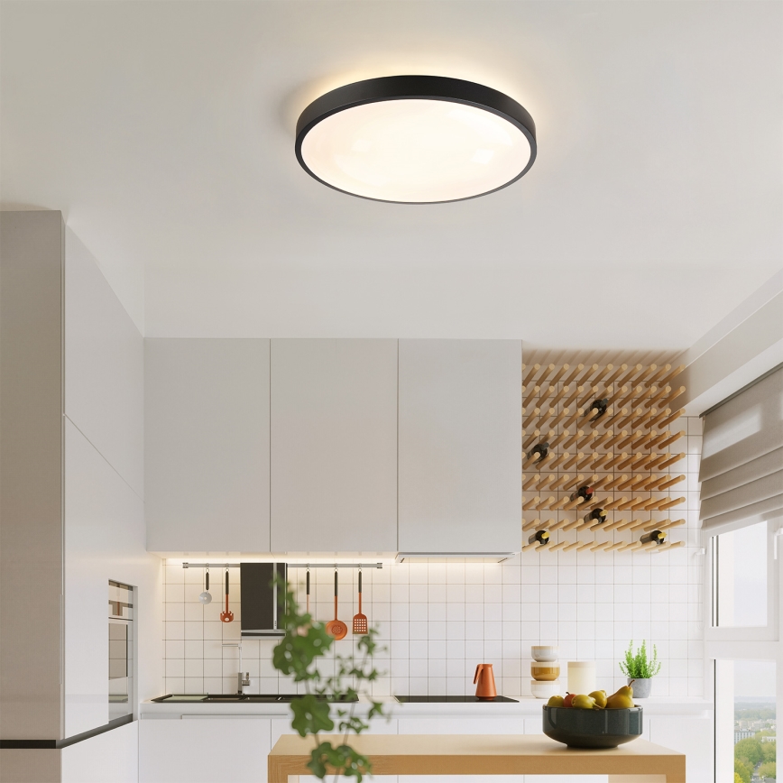 Brilagi - Plafonnier LED dimmable GLASS POOL DOUBLE LED/48W/230V 3000-6000K 40 cm noir + télécommande