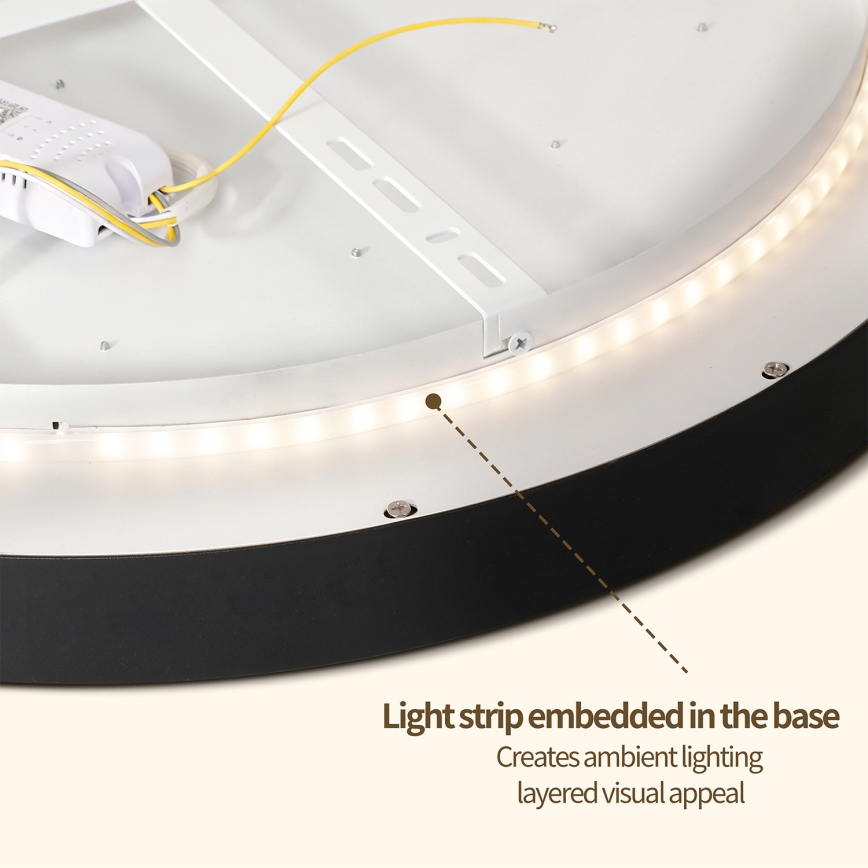 Brilagi - Plafonnier LED dimmable GLASS POOL DOUBLE LED/48W/230V 3000-6000K 40 cm noir + télécommande