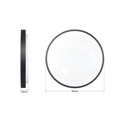 Brilagi - Plafonnier LED dimmable GLASS POOL DOUBLE LED/48W/230V 3000-6000K 40 cm noir + télécommande