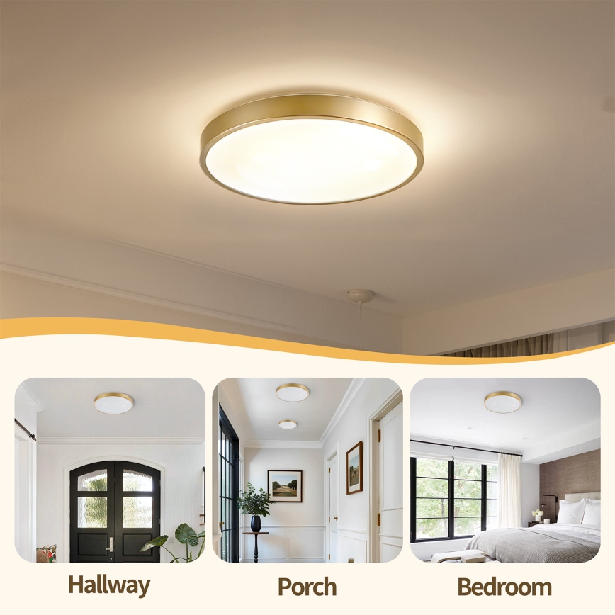 Brilagi - Plafonnier LED dimmable GLASS POOL DOUBLE LED/48W/230V 3000-6000K 40 cm doré + télécommande