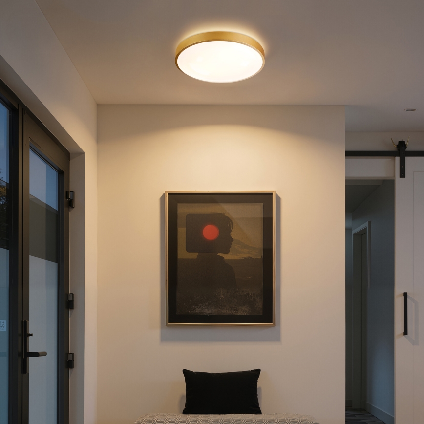 Brilagi - Plafonnier LED dimmable GLASS POOL DOUBLE LED/48W/230V 3000-6000K 40 cm doré + télécommande