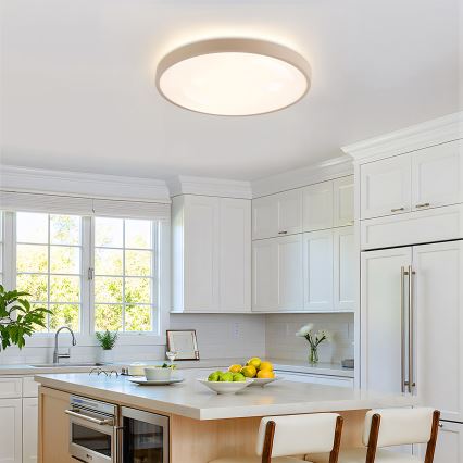 Brilagi - Plafonnier LED gradable GLASS POOL DOUBLE LED/60W/230V 3000-6000K 50 cm beige + télécommande