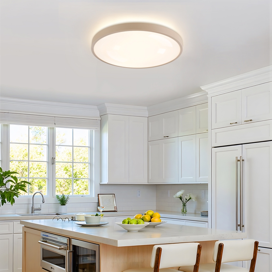 Brilagi - Plafonnier LED gradable GLASS POOL DOUBLE LED/60W/230V 3000-6000K 50 cm beige + télécommande