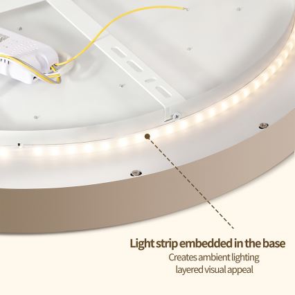 Brilagi - Plafonnier LED gradable GLASS POOL DOUBLE LED/60W/230V 3000-6000K 50 cm beige + télécommande