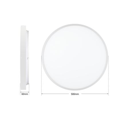 Brilagi - Plafonnier LED dimmable GLASS POOL DOUBLE LED/60W/230V 3000-6000K 50 cm blanc + télécommande