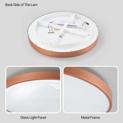 BRILAGI - LED plafonnier dimmable GLASS POOL DOUBLE LED/60W/230V Ø 50 cm cuivré + télécommande