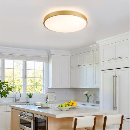 Brilagi - Plafonnier LED dimmable GLASS POOL DOUBLE LED/60W/230V 3000-6000K 50 cm doré + télécommande