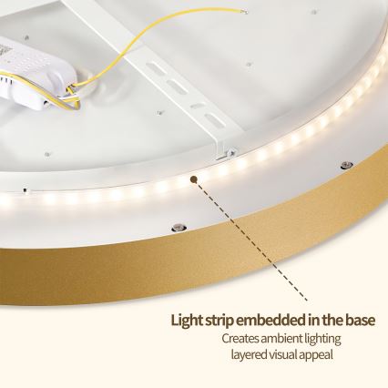 Brilagi - Plafonnier LED dimmable GLASS POOL DOUBLE LED/60W/230V 3000-6000K 50 cm doré + télécommande