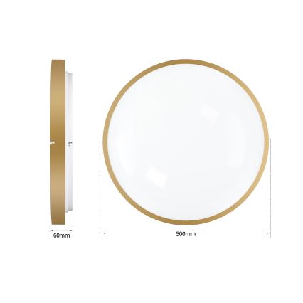 Brilagi - Plafonnier LED dimmable GLASS POOL DOUBLE LED/60W/230V 3000-6000K 50 cm doré + télécommande