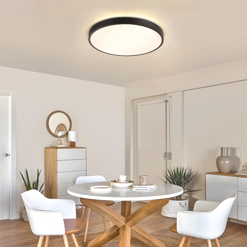 Brilagi - Plafonnier LED dimmable GLASS POOL DOUBLE LED/60W/230V 3000-6000K 50 cm noir + télécommande