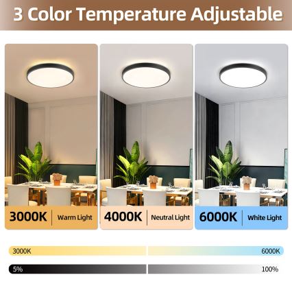 Brilagi - Plafonnier LED dimmable GLASS POOL DOUBLE LED/60W/230V 3000-6000K 50 cm noir + télécommande