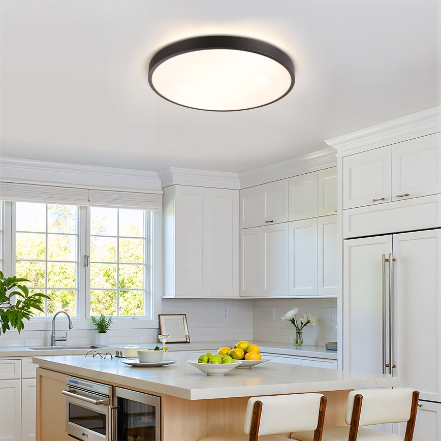 Brilagi - Plafonnier LED dimmable GLASS POOL DOUBLE LED/60W/230V 3000-6000K 50 cm noir + télécommande