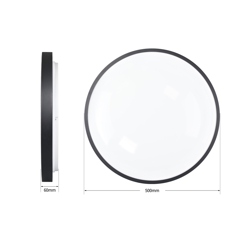 Brilagi - Plafonnier LED dimmable GLASS POOL DOUBLE LED/60W/230V 3000-6000K 50 cm noir + télécommande