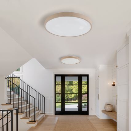 Brilagi - Plafonnier LED dimmable GLASS POOL DOUBLE LED/80W/230V 3000-6000K 60 cm beige + télécommande