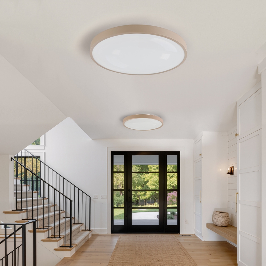 Brilagi - Plafonnier LED dimmable GLASS POOL DOUBLE LED/80W/230V 3000-6000K 60 cm beige + télécommande