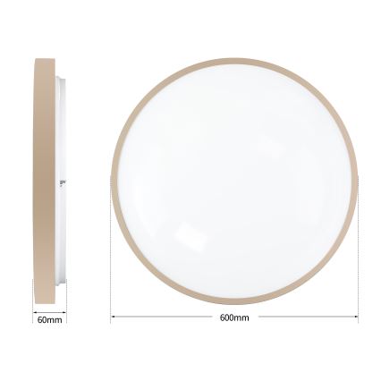 Brilagi - Plafonnier LED dimmable GLASS POOL DOUBLE LED/80W/230V 3000-6000K 60 cm beige + télécommande