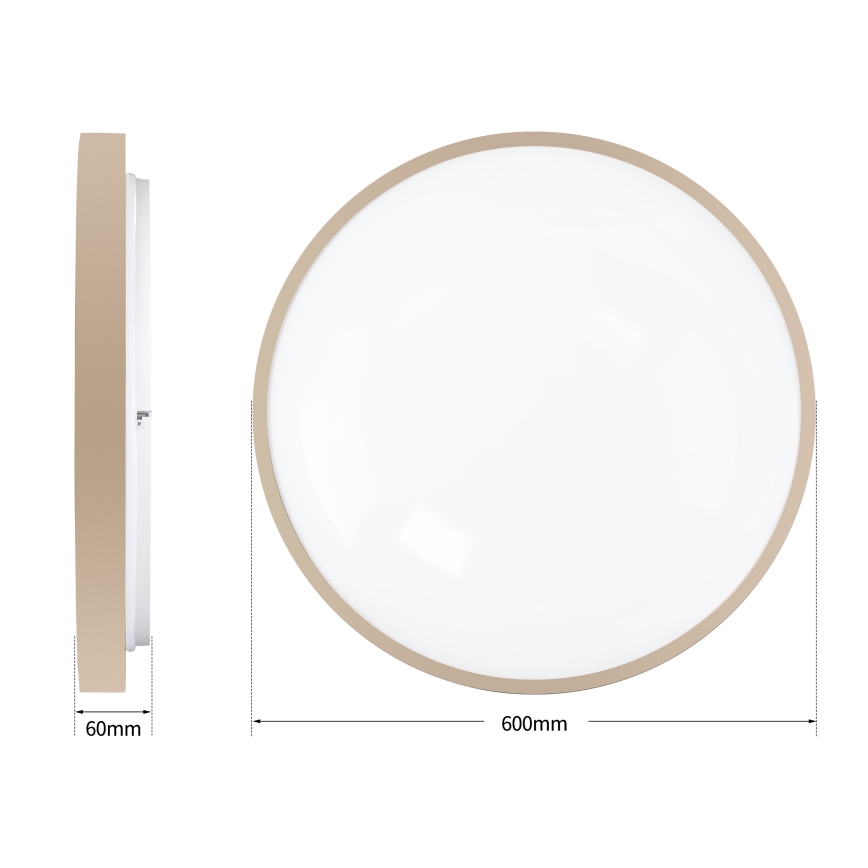 Brilagi - Plafonnier LED dimmable GLASS POOL DOUBLE LED/80W/230V 3000-6000K 60 cm beige + télécommande