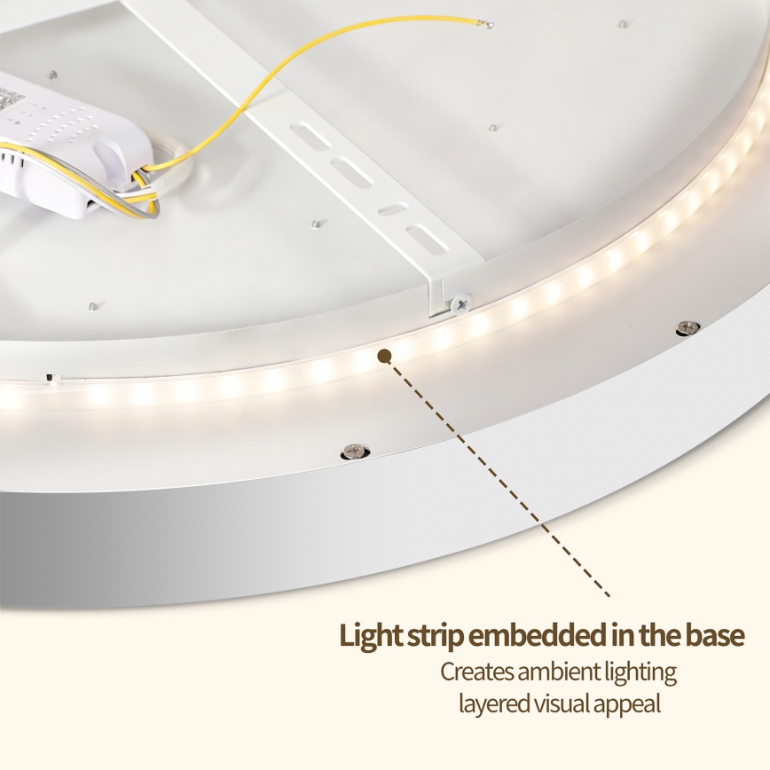 Brilagi - Plafonnier LED dimmable GLASS POOL DOUBLE LED/80W/230V 3000-6000K 60 cm blanc + télécommande