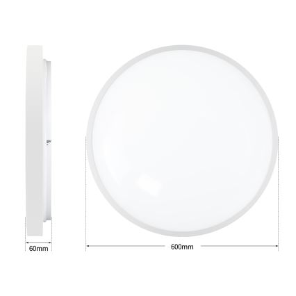 Brilagi - Plafonnier LED dimmable GLASS POOL DOUBLE LED/80W/230V 3000-6000K 60 cm blanc + télécommande