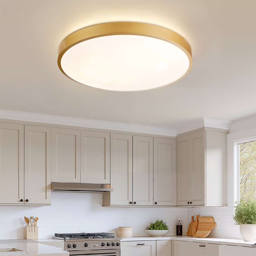 Brilagi - Plafonnier LED dimmable GLASS POOL DOUBLE LED/80W/230V 3000-6000K 60 cm doré + télécommande