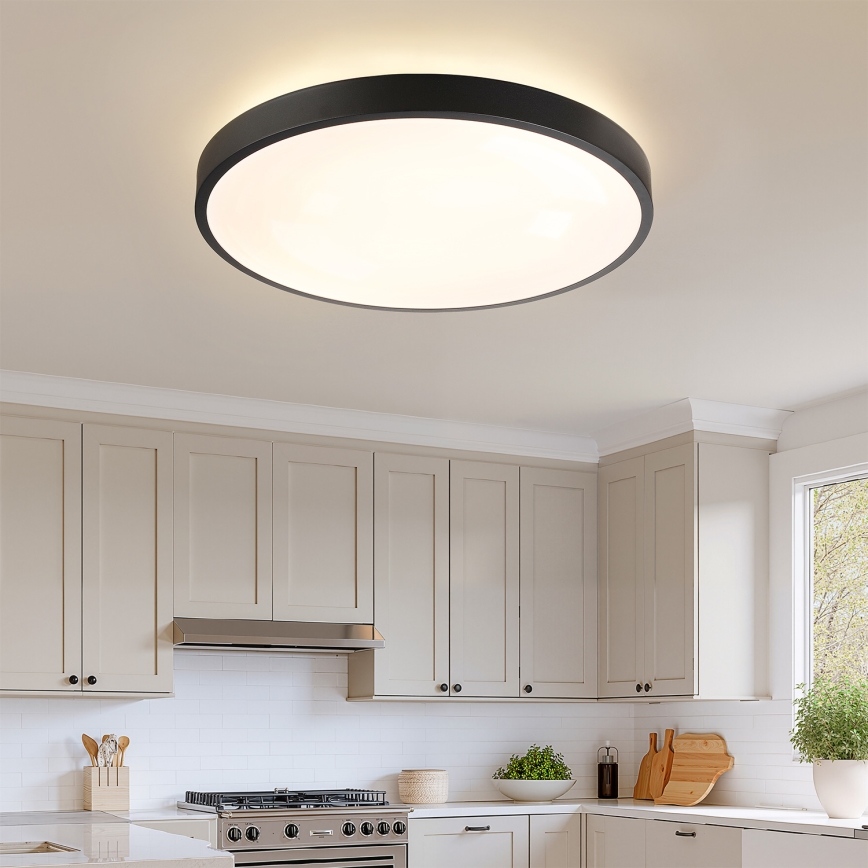 Brilagi - Plafonnier LED dimmable GLASS POOL DOUBLE LED/80W/230V 3000-6000K 60 cm noir + télécommande