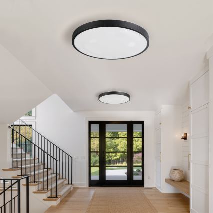 Brilagi - Plafonnier LED dimmable GLASS POOL DOUBLE LED/80W/230V 3000-6000K 60 cm noir + télécommande