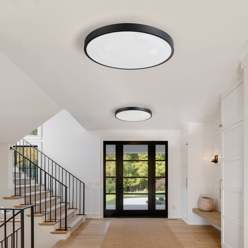 Brilagi - Plafonnier LED dimmable GLASS POOL DOUBLE LED/80W/230V 3000-6000K 60 cm noir + télécommande