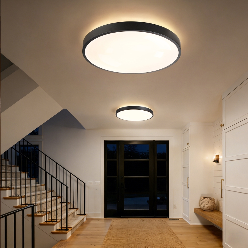 Brilagi - Plafonnier LED dimmable GLASS POOL DOUBLE LED/80W/230V 3000-6000K 60 cm noir + télécommande