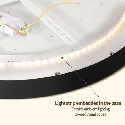 Brilagi - Plafonnier LED dimmable GLASS POOL DOUBLE LED/80W/230V 3000-6000K 60 cm noir + télécommande