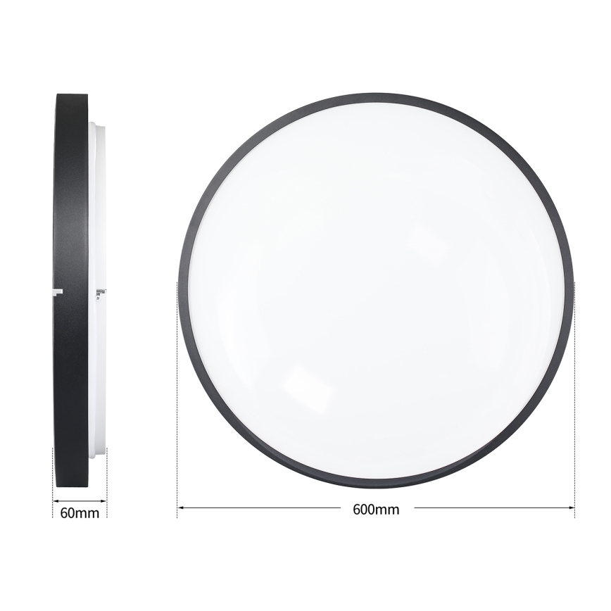 Brilagi - Plafonnier LED dimmable GLASS POOL DOUBLE LED/80W/230V 3000-6000K 60 cm noir + télécommande