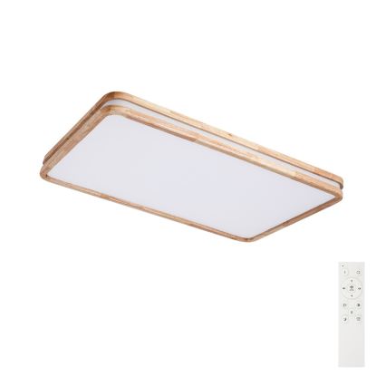 Brilagi - Plafonnier LED dimmable MOLINA SQUARE LED/128W/230V 3000-6000K chêne 90x60 cm + télécommande