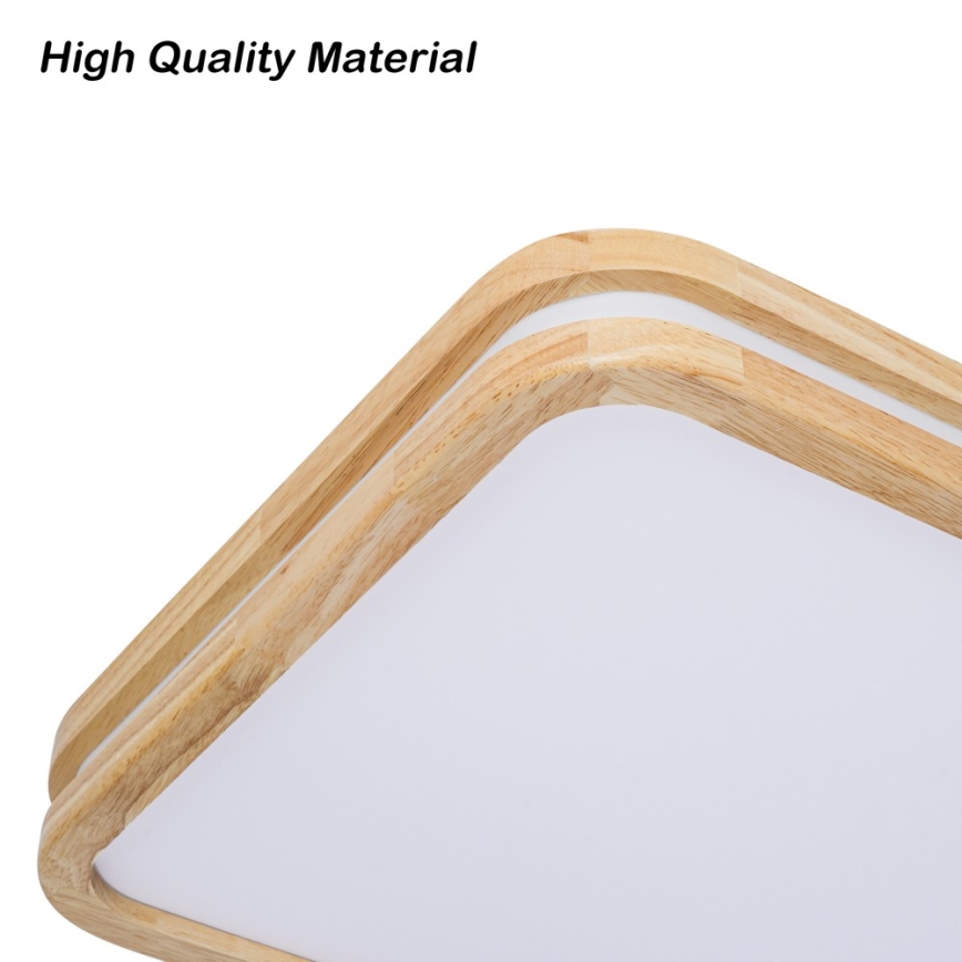 Brilagi - Plafonnier LED dimmable MOLINA SQUARE LED/128W/230V 3000-6000K chêne 90x60 cm + télécommande