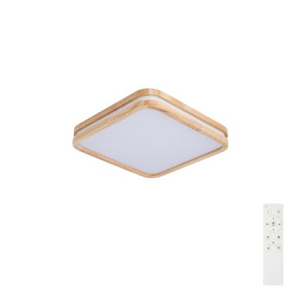 Brilagi - Plafonnier LED dimmable MOLINA SQUARE LED/48W/230V 3000-6000K chêne 40x40 cm + télécommande
