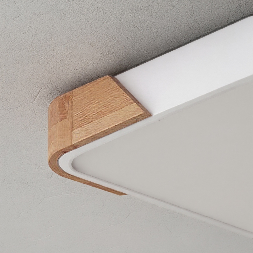 Brilagi - Plafonnier LED dimmable PILANA LED/48W/230V 3000-6500K chêne/blanc 42x42 cm + télécommande