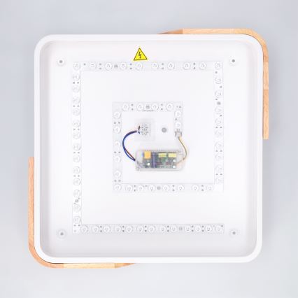 Brilagi - Plafonnier LED dimmable PILANA LED/48W/230V 3000-6500K chêne/blanc 42x42 cm + télécommande