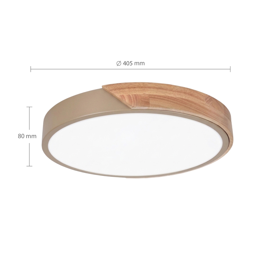 BRILAGI - plafonnier LED dimmable PILANA LED/48W/230V 3000–6500K chêne/doré Ø 40 cm + télécommande