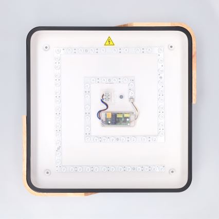 Brilagi - Plafonnier LED dimmable PILANA LED/48W/230V 3000-6500K chêne/noir 42x42 cm + télécommande
