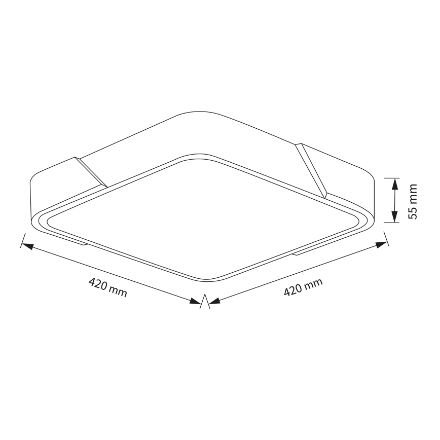 Brilagi - Plafonnier LED dimmable PILANA LED/48W/230V 3000-6500K chêne/noir 42x42 cm + télécommande