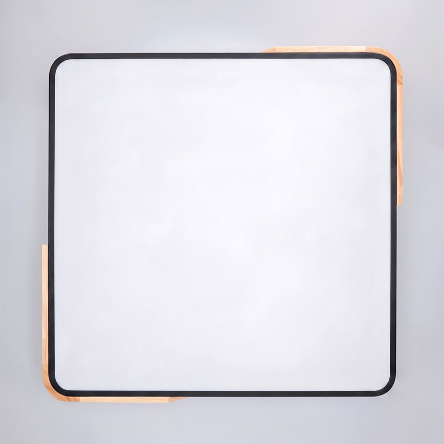 Brilagi - Plafonnier LED dimmable PILANA LED/48W/230V 3000-6500K chêne/noir 56x56 cm + télécommande