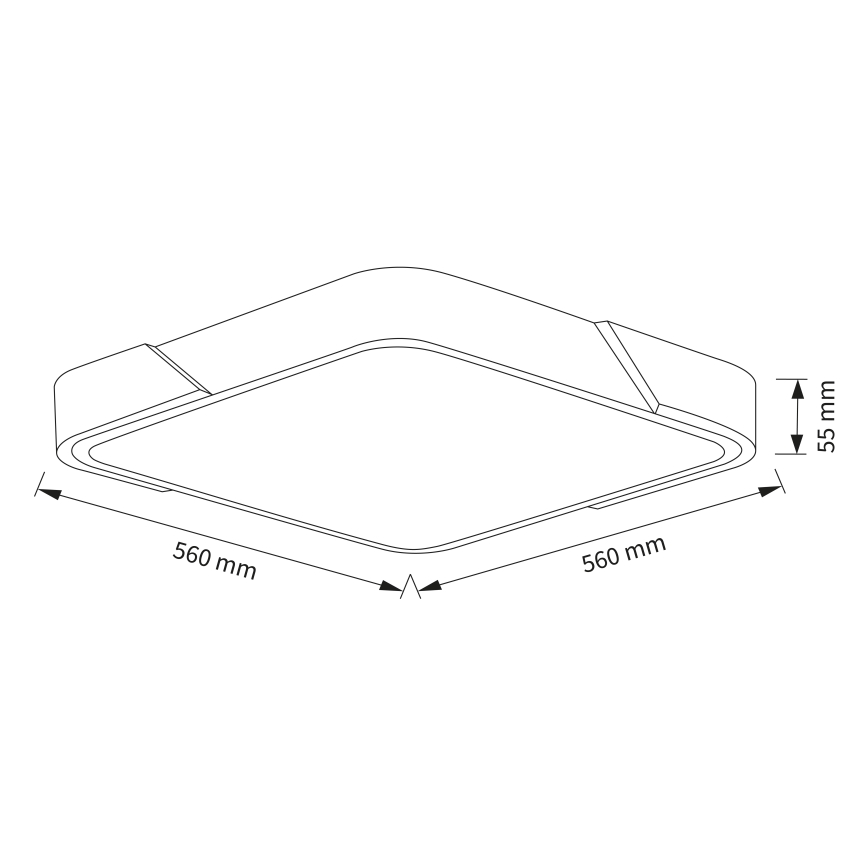 Brilagi - Plafonnier LED dimmable PILANA LED/48W/230V 3000-6500K chêne/noir 56x56 cm + télécommande