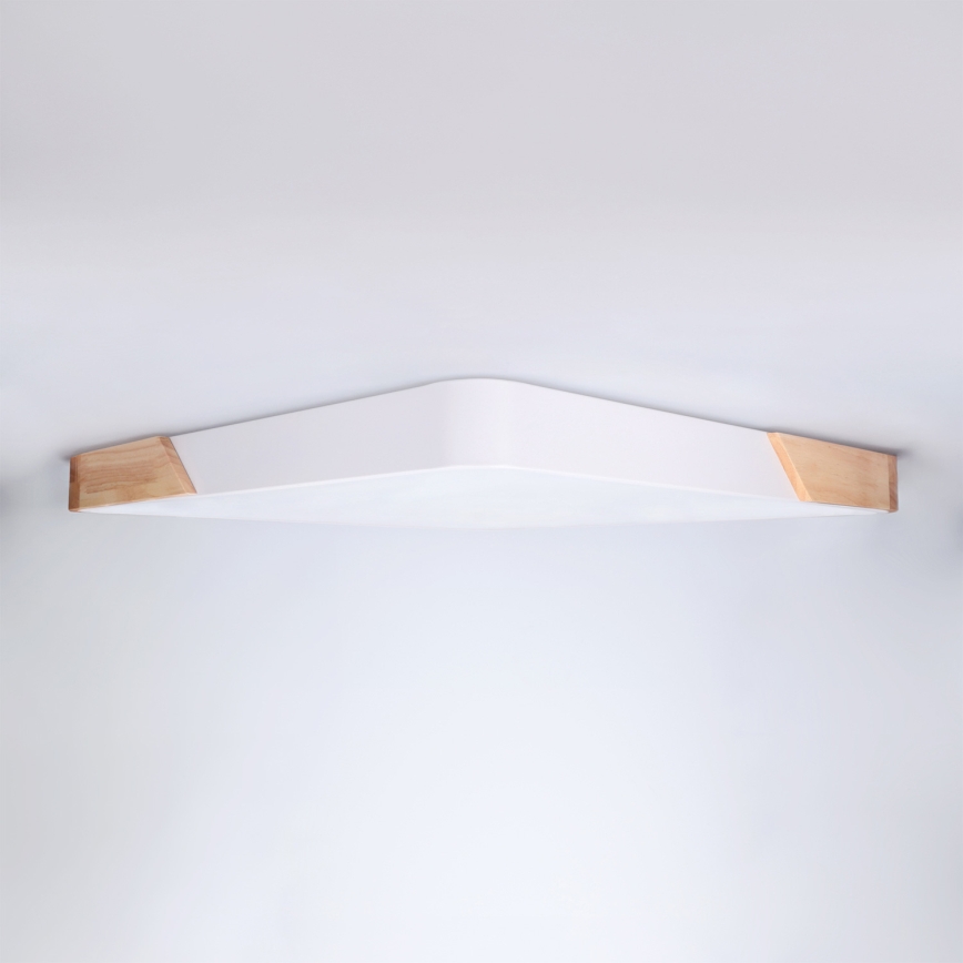 Brilagi - Plafonnier LED dimmable PILANA LED/60W/230V 3000-6500K chêne/blanc 56x56 cm + télécommande