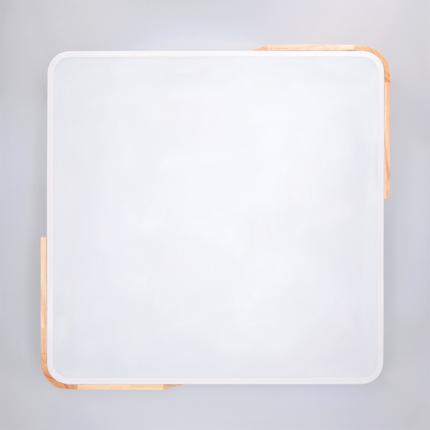 Brilagi - Plafonnier LED dimmable PILANA LED/60W/230V 3000-6500K chêne/blanc 56x56 cm + télécommande