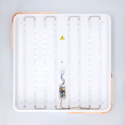 Brilagi - Plafonnier LED dimmable PILANA LED/60W/230V 3000-6500K chêne/blanc 56x56 cm + télécommande