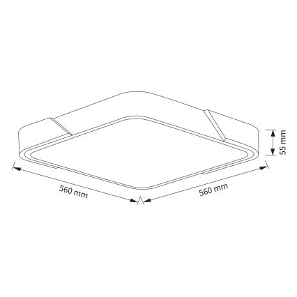 Brilagi - Plafonnier LED dimmable PILANA LED/60W/230V 3000-6500K chêne/blanc 56x56 cm + télécommande