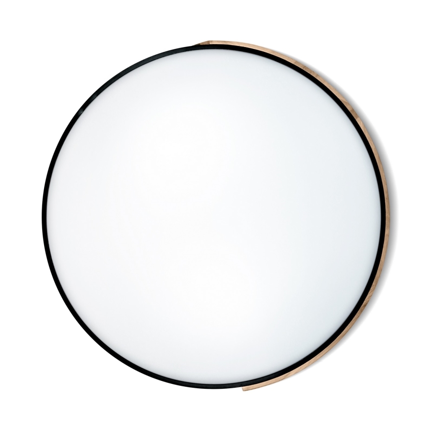 Brilagi - Plafonnier LED dimmable PILANA 72 W 230 V 3000–6500 K chêne/noir Ø 80 cm + télécommande