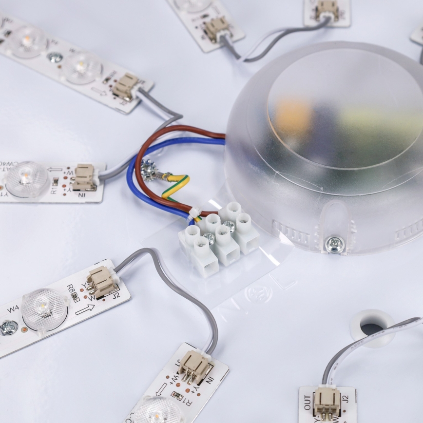 Brilagi - Plafonnier LED dimmable PILANA 72 W 230 V 3000–6500 K chêne/noir Ø 80 cm + télécommande