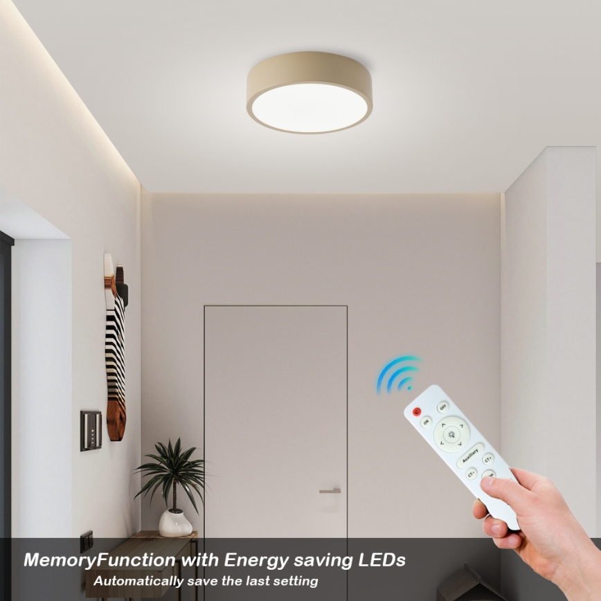 Brilagi - Plafonnier LED dimmable POOL LED/18W/230V 3000-6000K 20 cm beige + télécommande